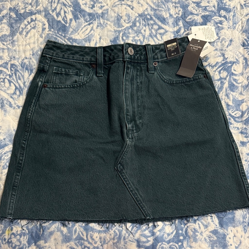 NWT Abercrombie Dark Teal Denim Skirt